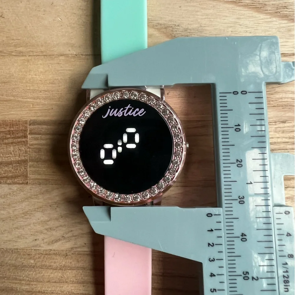 Justice girls digital cat ombre rhinestone watch NEW BATTERY